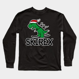 Skirex T-Rex skiing Dinosaur Tyrannosaurus Ski pun Long Sleeve T-Shirt